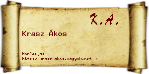 Krasz Ákos névjegykártya